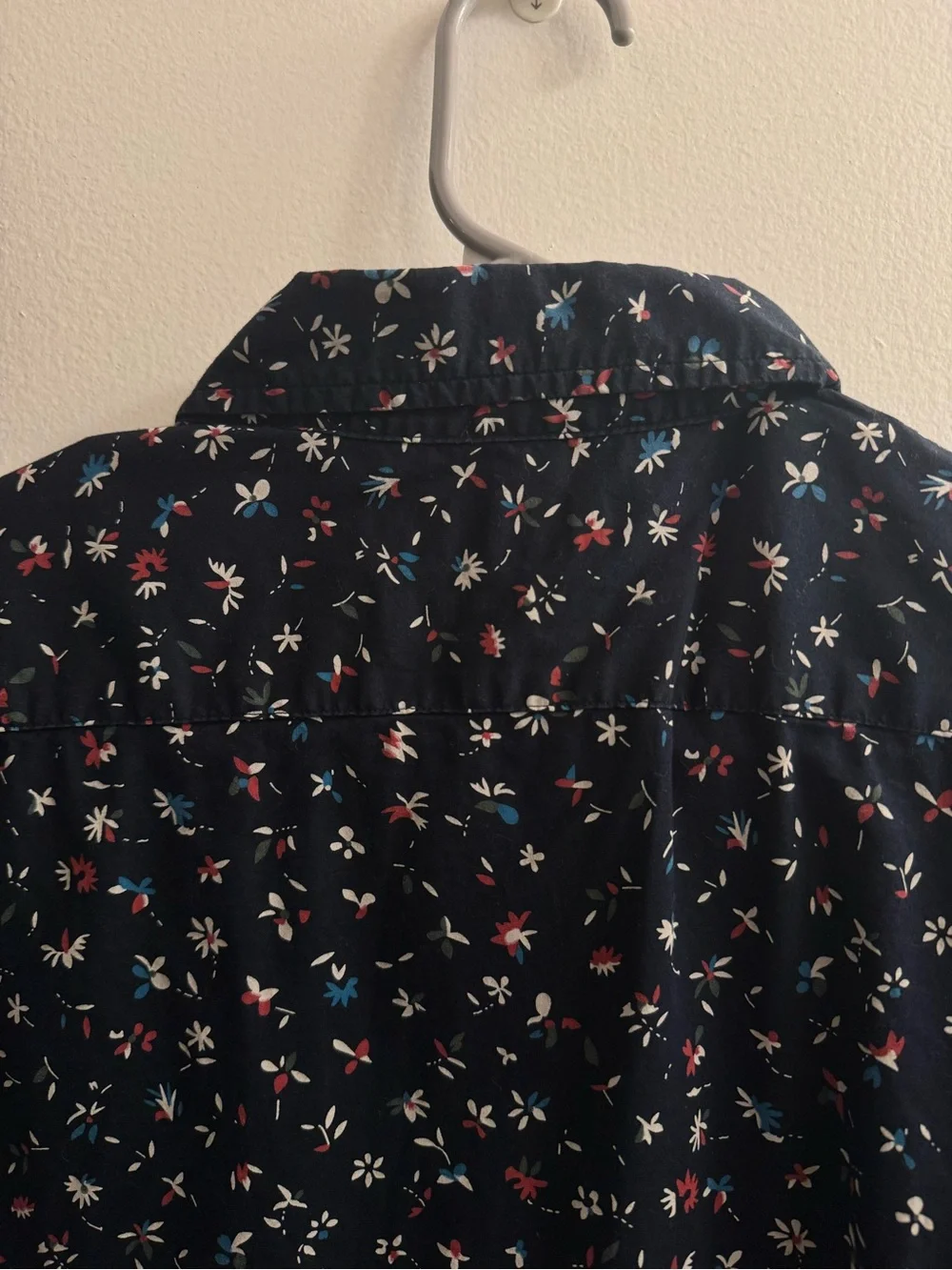 Banana Republic slim fit Navy Floral Short-Sleeve Button-Down Shirt